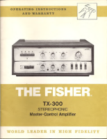 Fisher TX-300 - Owners Manual 